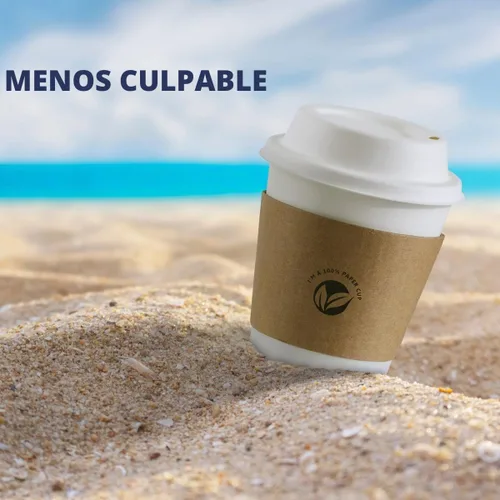 Vista 6 de KTOB [paquete de 50] Tazas de café compostables de 12 onzas con tapas y mangas kraft, combo de tazas de papel blanco desechables ecológicas