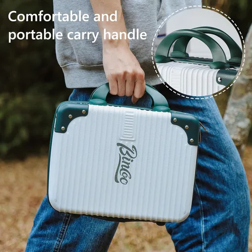 Vista 2 de Bincoo Estuche de viaje para cafetera de café barista, estuche de viaje impermeable, caja de almacenamiento para cafetera con cómodo cinturón