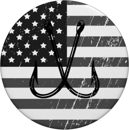 Vista 3 de Gancho de pesca Popsocket bandera estadounidense – PopSockets Grip y soporte para teléfonos y tabletas