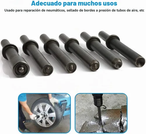 Vista 7 de Kit de herramientas de martillo de remache neumático de alisado de alta resistencia de 7 piezas