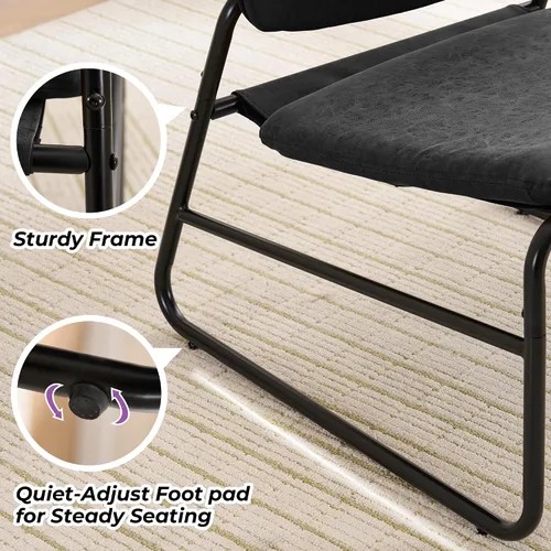 Vista 9 de DAICO Silla decorativa moderna, impermeable, sin brazos, cómodas, tapizadas, con marco de metal, para sala de estar, dormitorio, balcón, jardín