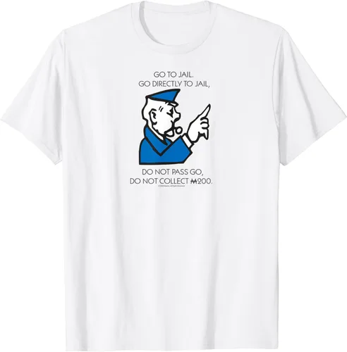 Vista 2 de Monopoly Camiseta Go Directamente To Jail, Blanco, S