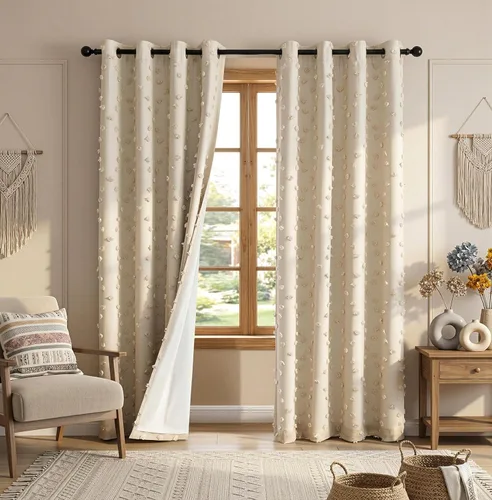 Vista 12 de MYSKY HOME - Cortinas opacas rosadas para dormitorio de niñas de 54 pulgadas de largo, cortinas cortas para tratamiento de ventanas, 100% cortinas