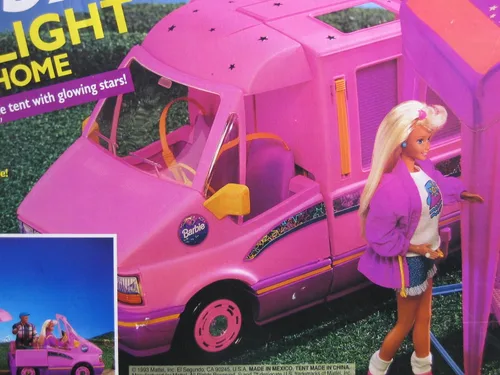 Vista 3 de Barbie STARLIGHT MOTOR HOME Vehículo MOTORHOME Van w TIENDA & TRAIL RIDER "Jeep" (1993)