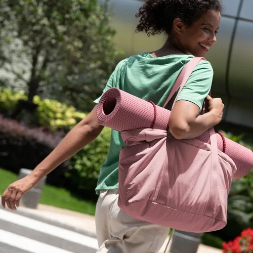 Vista 2 de BAGSMART Bolso de mano grande para mujer, bolso de hombro con asa superior con hebilla para esterilla de yoga para gimnasio, trabajo, escuela