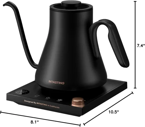 Vista 8 de INTASTING Hervidor Eléctrico de Cuello de Cisne, Control de Temperatura Preciso ±1℉, Interior de Acero Inoxidable, Calentamiento Rápido para Café