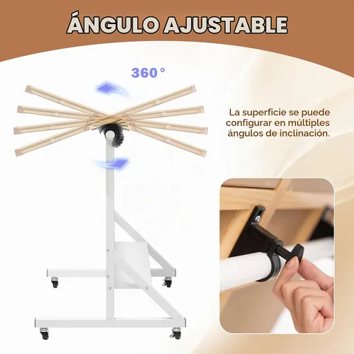 Vista 3 de Tektalk Mesa de rompecabezas con ajuste de ángulo y altura, caballete de rompecabezas con cubierta y 5 cajones de clasificación, tabla inclinable