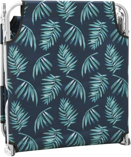 Vista 7 de Sun Lounger Leaf Print Sturdy Steel Frame Adjustable Backrest Foldable Design for Outdoor Relaxation Patio Balcony Beach Picnic Durable Fabric Green