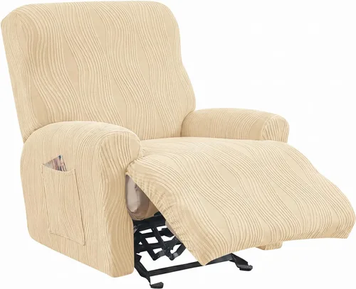 Vista 33 de KRFOONN Fundas elásticas para sillón reclinable con estampado, fundas para sillas reclinables de 4 piezas, fundas para sillón reclinable Lazy Boy