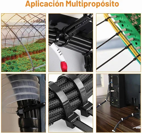 Vista 4 de 100 unidades de 8 pulgadas resistentes con cremallera industrial, 40 libras, resistencia a la tracción liberables, cintas de amarre reutilizables