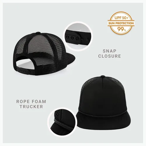 Vista 2 de CHOK.LIDS Flat Bill - Gorra de béisbol de malla de ala plana para hombres y mujeres, ajustable, con cierre a presión