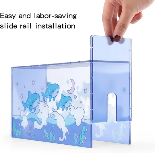 Vista 2 de GeekShare Cute Shark - Cubierta de acrílico transparente para muelle SwitchOLED, funda impermeable para montaje compatible con Nintendo