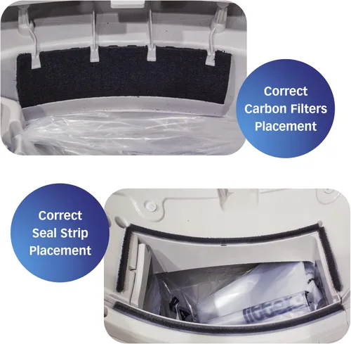 Vista 5 de PET STANDARD Filtros de carbono de repuesto y 1 juego de tiras de sellado de repuesto compatibles con la caja de arena autolimpiante para gatos