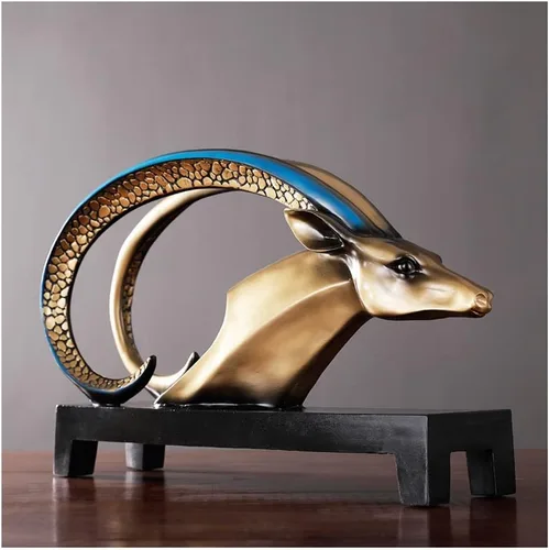 Vista 5 de Escultura de estatua china de feng shui hecha a mano Cabeza de caballo Cabeza de oveja Escultura de escritorio Decoración Sala de Estudio Sala