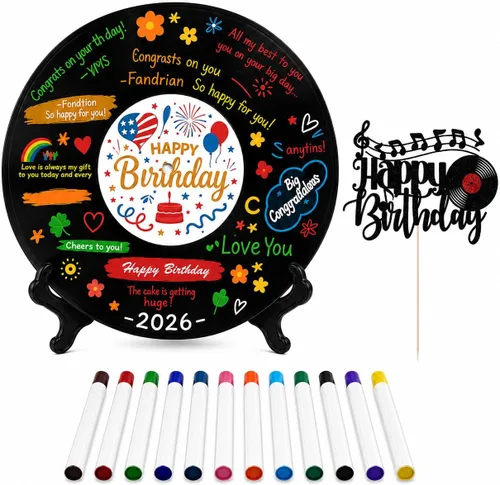 Vista 9 de Sweet 16th Birthday - Juego de libros de invitados de discos de vinilo para cumpleaños – Dulces dieciséis decoraciones y regalos para niñas