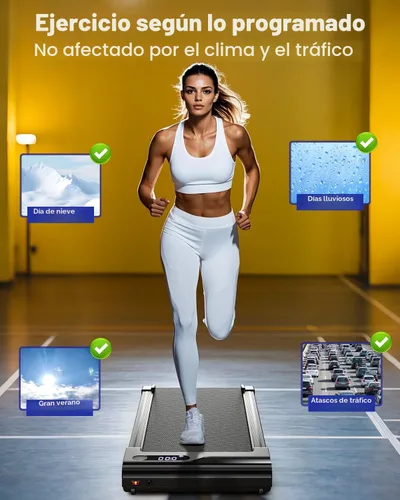 Vista 6 de Caminadora para el hogar – Cintas de correr para debajo del escritorio, mini almohadillas compactas portátiles para espacios pequeños, oficina Negro