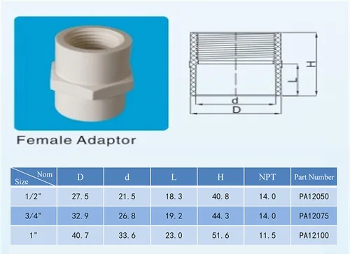 Vista 7 de Rainbow Dream Adaptador hembra de PVC de 1 pulgada (enchufe x rosca hembra) - 10 unidades, color blanco