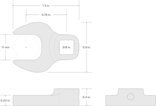 Vista 4 de TEKTON WCF14011 - Llave de pie de gallo de 3/8 pulgadas x 0.433 in Fabricado en Estados Unidos