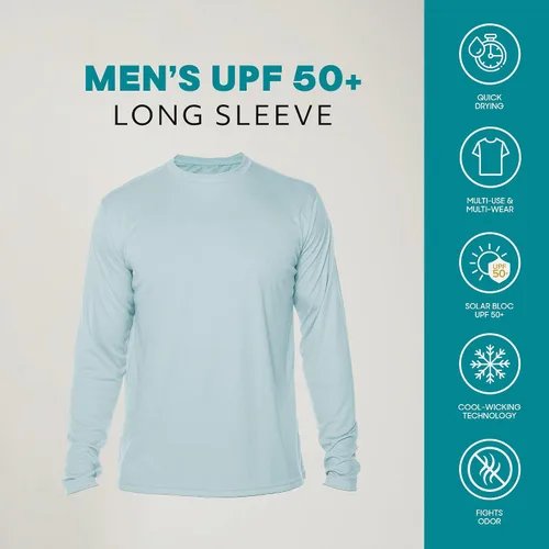 Vista 3 de Vapor Apparel - Camiseta de manga larga para hombre con protección solar UPF 50+ UV