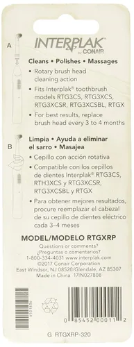 Vista 2 de Interplak by Conair OptiClean - Cabezales de cepillo para quitar placas eléctricas de repuesto