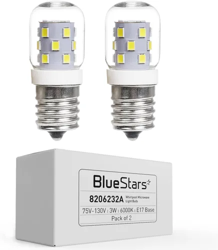 Vista 9 de BlueStars - 2 paquetes de bombilla para horno microondas 8206232A, 40 W, 125 V, base E17, compatible con la bombilla de microondas bajo capó