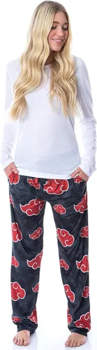 Vista 5 de Bioworld Naruto Shippuden Akatsuki Clouds - Pantalones de pijama para hombre, Negro