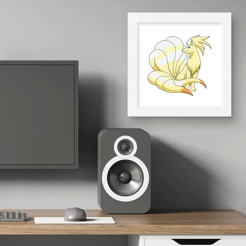 Vista 6 de Trends International Gallery Pops Pokemon - Póster de pared de Ninetales, 12 x 12 pulgadas, versión enmarcada en blanco