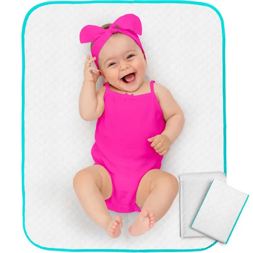 Vista 9 de Cambiador de bebé – Cambiador de pañales portátil impermeable de 31,5 x 25,5 pulgadas – Forros lavables con costuras dobles reforzadas – Cambio