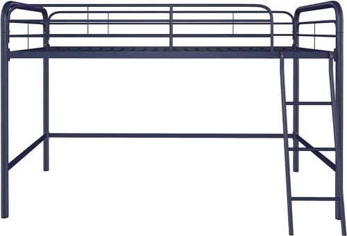Vista 4 de DHP Jett Junior - Cama tipo loft de metal, tamaño individual, color azul marino