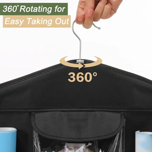 Vista 4 de EXLIFBAG Organizador de almacenamiento de papel de regalo, organizador de envoltorios de regalo con soporte de doble cara para colgar