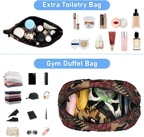 Vista 4 de ALAZA Bolsa de deporte para gimnasio, bolsa de lona con compartimento para zapatos, bolsa de viaje de fin de semana para mujeres y hombres, viaje a