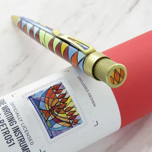 Vista 2 de Retro 51 Tornado Popper Edición Limitada USPS Hanukkah Stamp Rollerball Pen