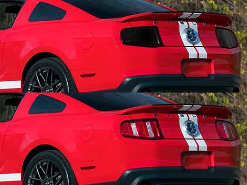 Vista 3 de Rvinyl Cubiertas de tinte de luz trasera compatibles con Ford Shelby GT500 2010-2012 - Humo