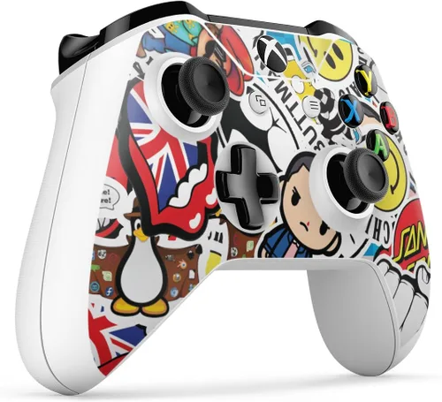 Vista 8 de GNG Stickerbomb Skin Decal Sticker Compatible with Xbox One S Console + 2 Controller Skins