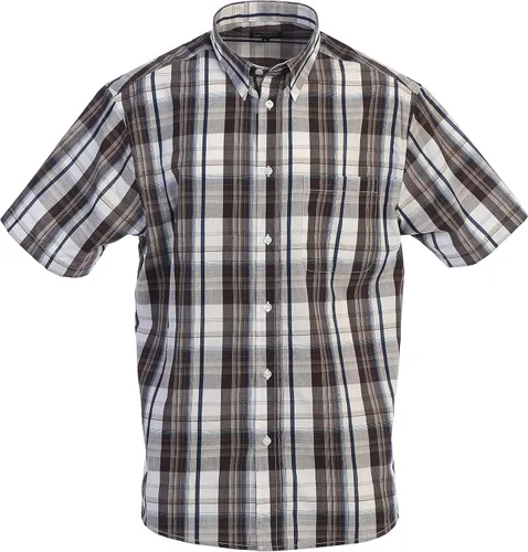 Vista 36 de Gioberti Men's Casual Plaid Button Down Short Sleeve Shirt 1162 - Royal / Negro / Gris