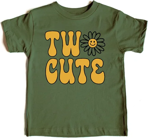 Vista 5 de Camisa de cumpleaños con dos lindas margaritas para bebés y niñas pequeñas para regalo de fiesta de cumpleaños