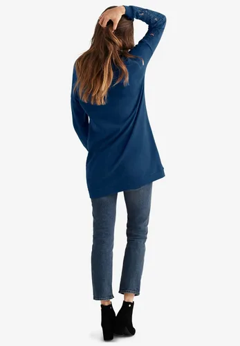 Vista 3 de Ellos Sudadera tipo túnica con ribete de encaje en talla grande para mujer