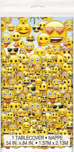 Vista 2 de Vaso de plástico con diseño de caca Emoji de 16 onzas, Cubierta de mesa, Multi