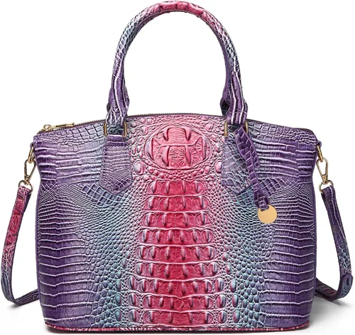 Vista 15 de Makcr Joacbv Bolso Satchel para Mujer Bolso Bandolera Largo Elegante Bolso Tote Asa Superior Cuero Vegano Bolsos de Mano para Damas Patrón en Relieve