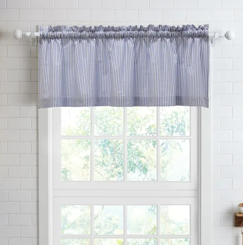 Vista 17 de Cortinas de nivel de algodón July Joy de 24 pulgadas de largo, cortinas de cocina de estilo rústico, bolsillo para barra para ventana pequeña