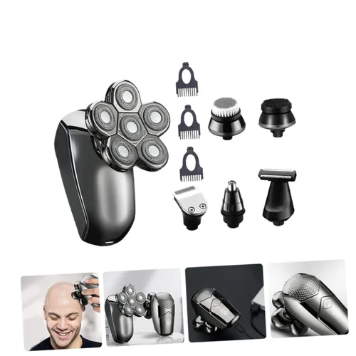 Vista 8 de Beaupretty Afeitadora eléctrica recargable para hombre, 6 cabezales para recortadora de pelo, afeitadora de barba