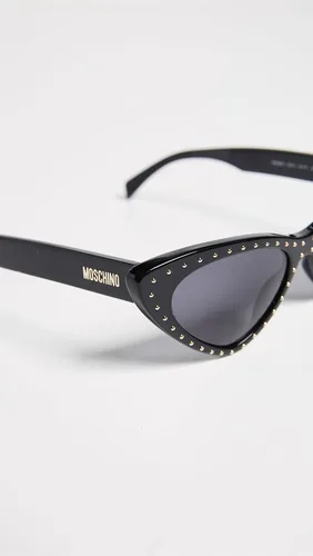 Vista 6 de Moschino Gafas de sol puntiagudas de ojo de gato para mujer, negrogris azul, talla única, Negro