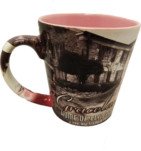 Vista 2 de Mid-South Products - Taza Elvis de 12 oz - Latte Car/Graceland rosa