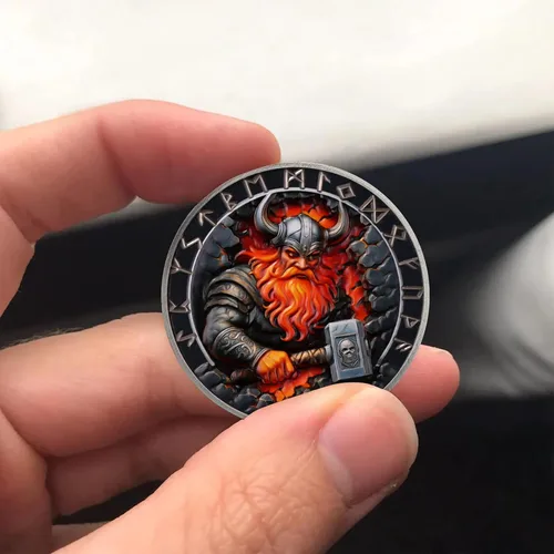 Vista 6 de AtSKnSK Moneda vikinga (guerrero de barba roja)