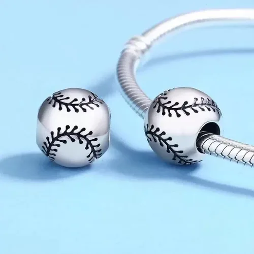 Vista 2 de Pulsera deportiva de 0.118 pulgadas (0.118 in) y collar de plata de ley 925, encanto deportivo deportivo para pulseras y brazaletes Pandora de moda