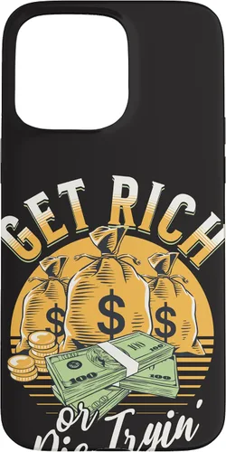 Vista 30 de Funda de dinero millonario para iPhone 12/12 Pro Get Rich or Die Trying Cash Hustle