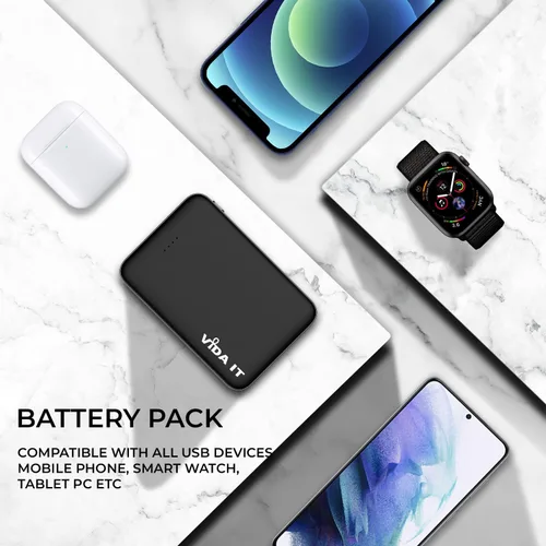 Vista 6 de Vida IT Mini cargador portátil de 5000 mAh para iPhone Samsung celular con doble salida USB, batería recargable ligera de 5 V 2.1 A para viajes