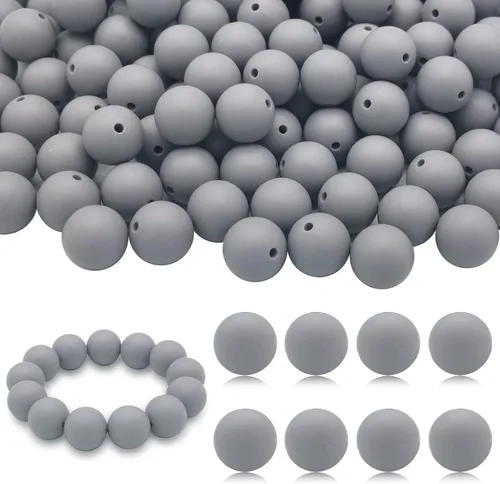 Vista 12 de DIYOMR 100 cuentas redondas de silicona para joyería y manualidades (0.59 pulgadas, azul)