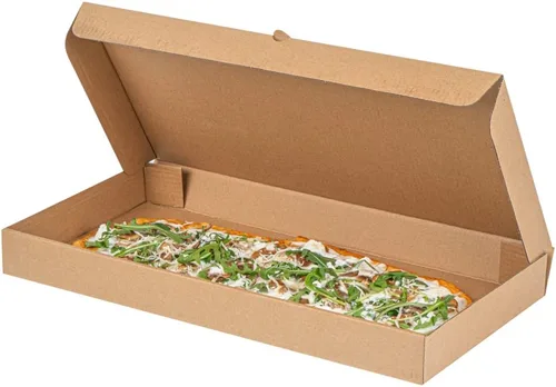 Vista 25 de Restaurantware - Cajas para pizza, 50 unidades, 14 x 7 x 1.5 pulgadas, embalaje de papel de cartón corrugado con bloqueo de pestañas, resistente a