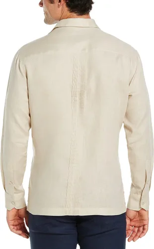 Vista 2 de Cubavera Camisa Guayabera de lino de manga larga para hombre